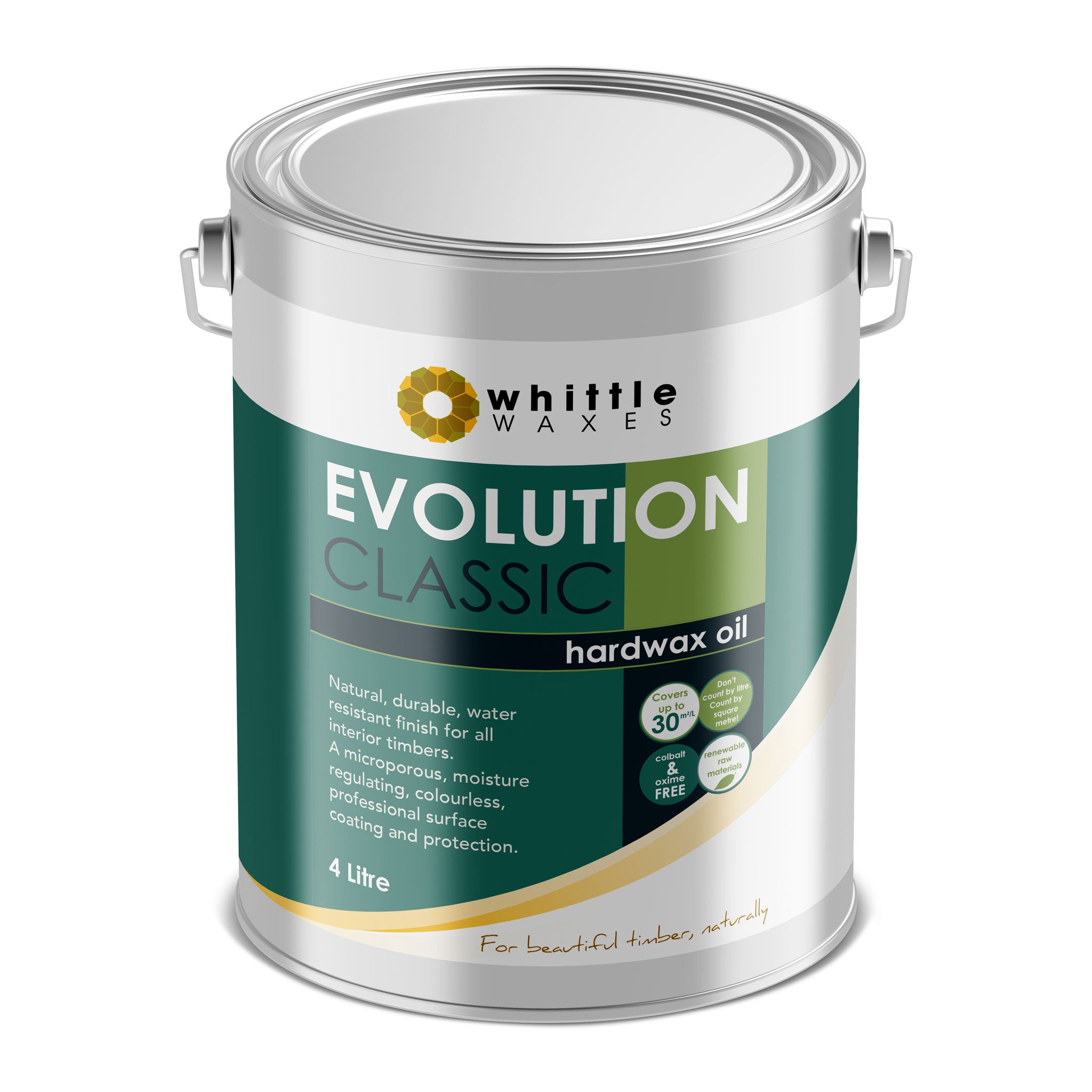 Whittle Waxes Evolution Hardwax Oil (Classic) - quality, durable, natural timber protection - 4 Litre