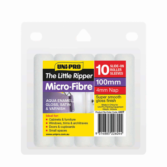 Uni-Pro Little Ripper Roller Sleeves (4mm nap) - bulk pack of 10