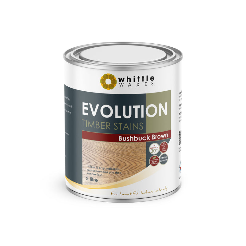 Whittle Waxes Evolution Colours (Bushbuck Brown) - quality timber stain - 2 Litre