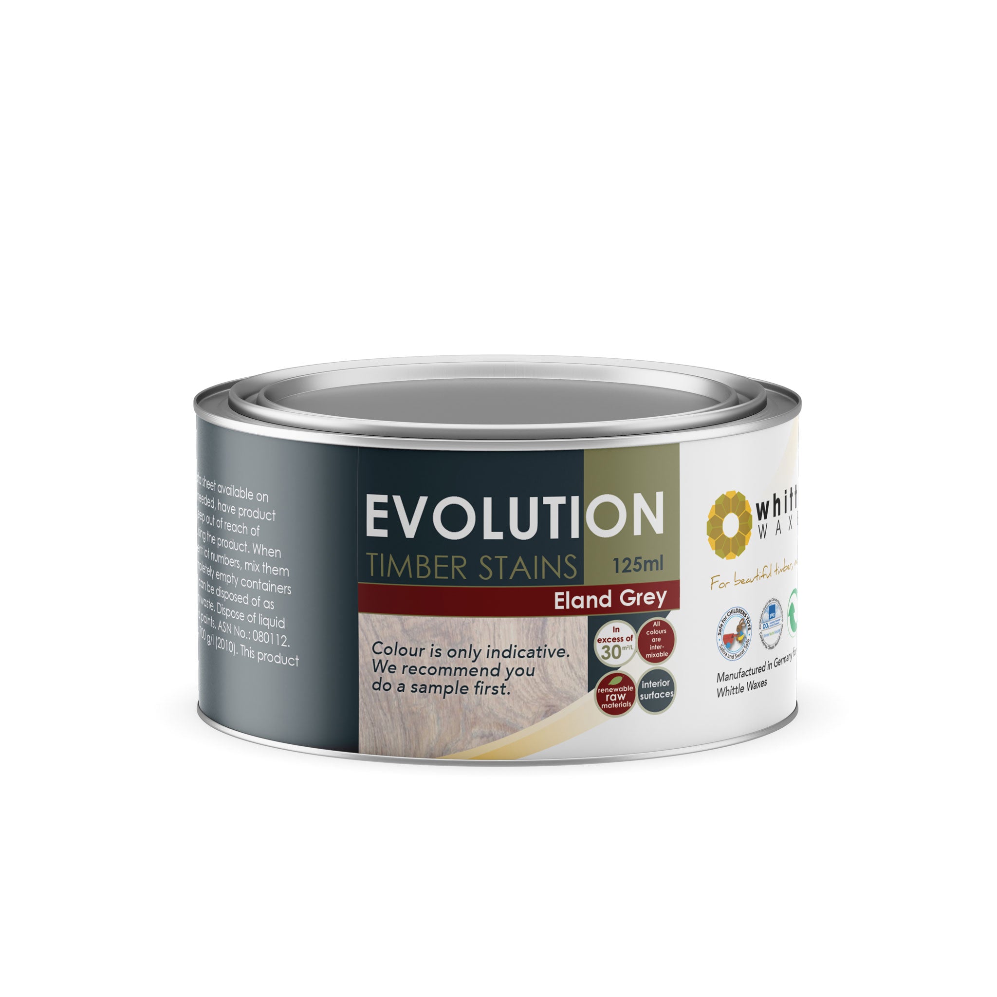 Whittle Waxes Evolution Colours (Eland Grey) - quality timber stain - 125ml