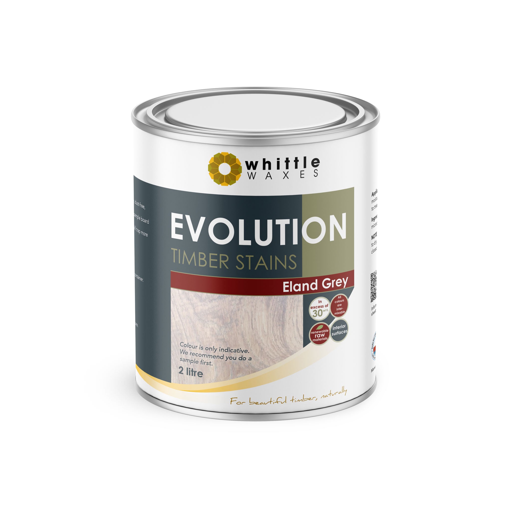 Whittle Waxes Evolution Colours (Eland Grey) - quality timber stain - 2 Litre