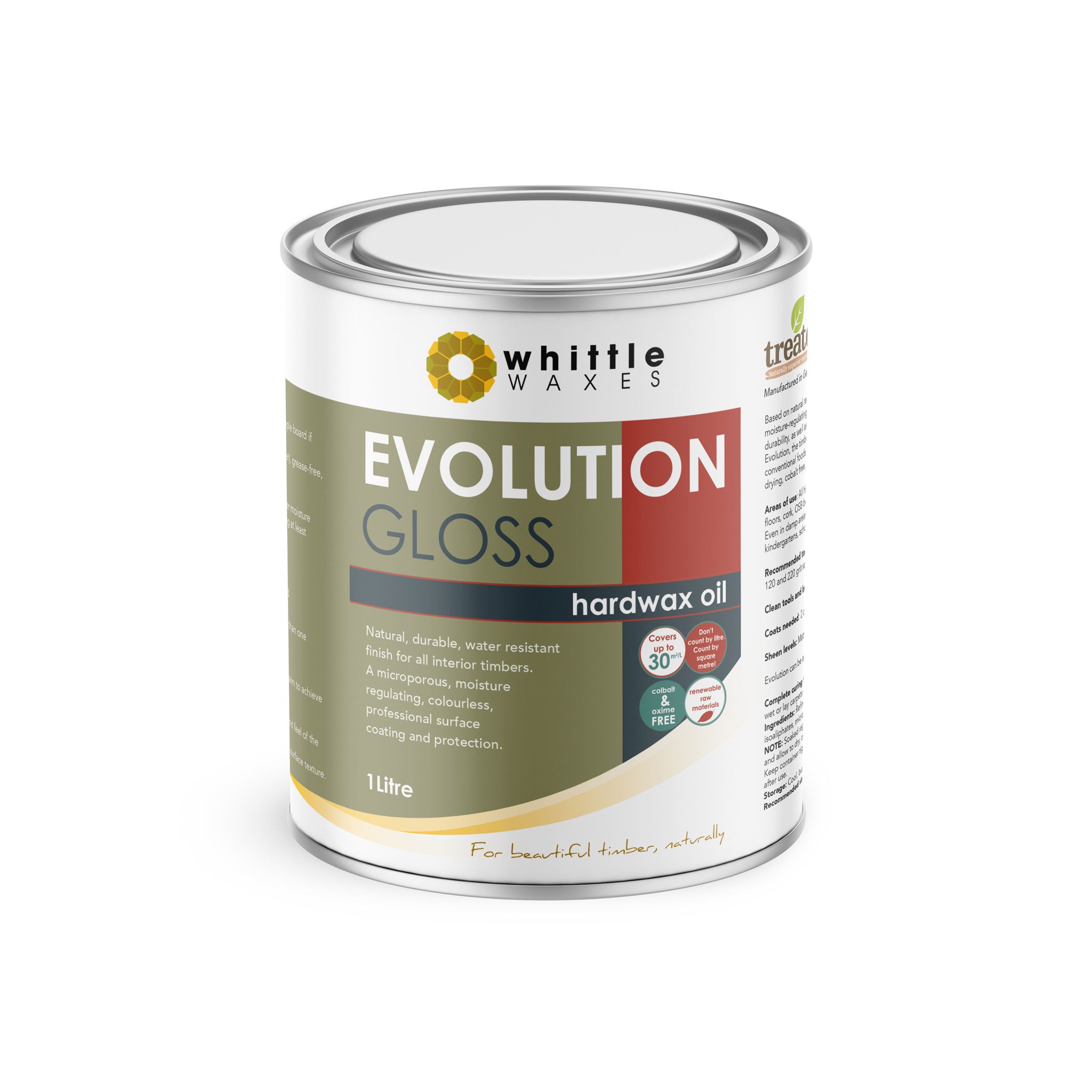 Whittle Waxes Evolution Hardwax Oil (Gloss) - quality, durable, natural timber protection - 1 Litre