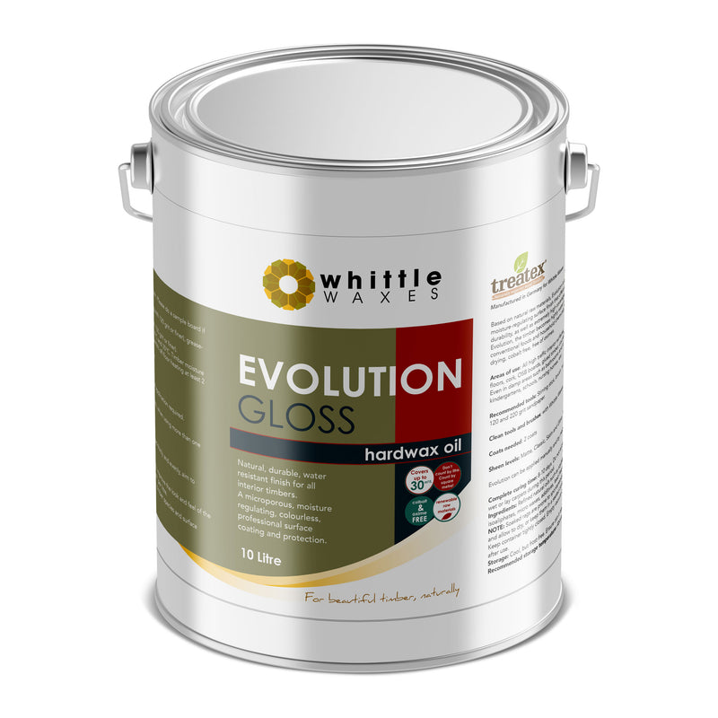 Whittle Waxes Evolution Hardwax Oil (Gloss) - quality, durable, natural timber protection - 10 Litre