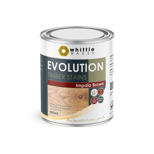 Whittle Waxes Evolution Colours (Impala Brown) - quality timber stain - 500ml