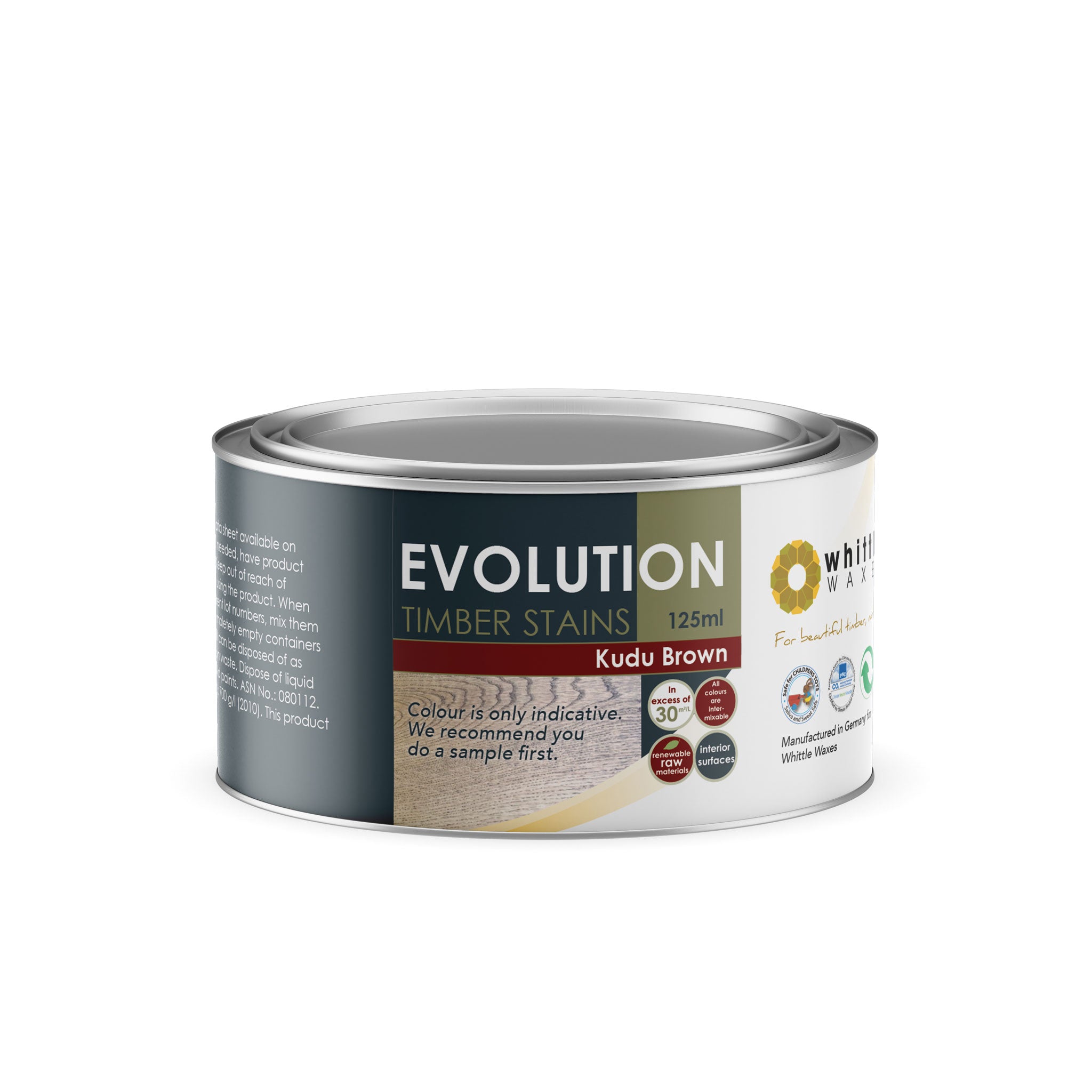 Whittle Waxes Evolution Colours (Kudu Brown) - quality timber stain - 125ml