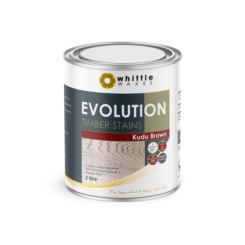 Whittle Waxes Evolution Colours (Kudu Brown) - quality timber stain - 2 Litre
