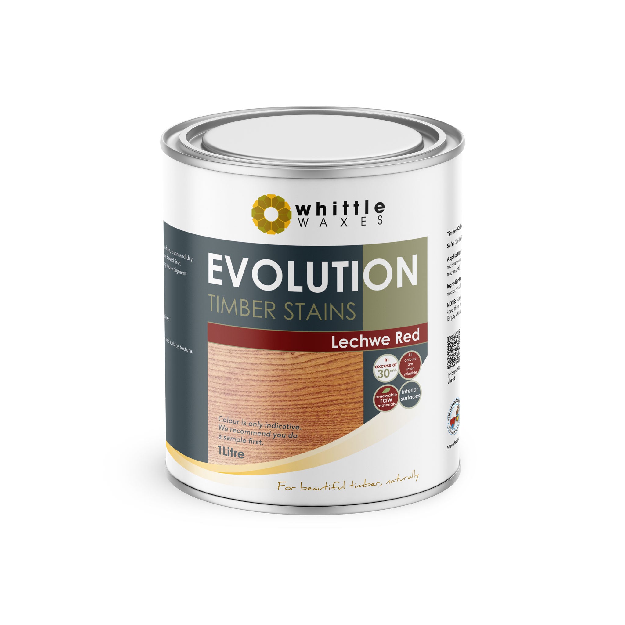 Whittle Waxes Evolution Colours (Lechwe Red) - quality timber stain - 1 Litre