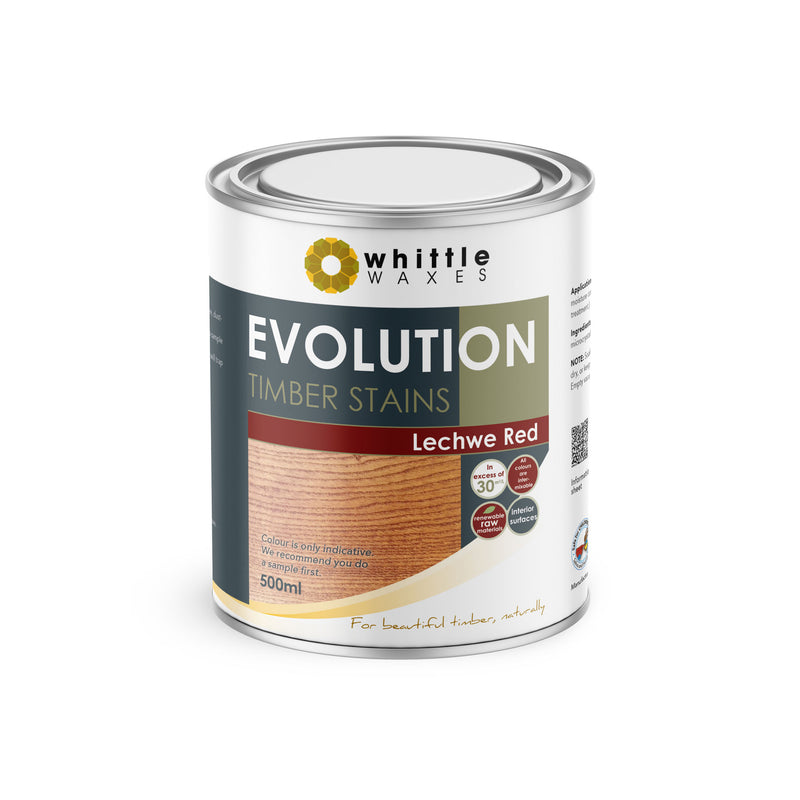 Whittle Waxes Evolution Colours (Lechwe Red) - quality timber stain - 500ml