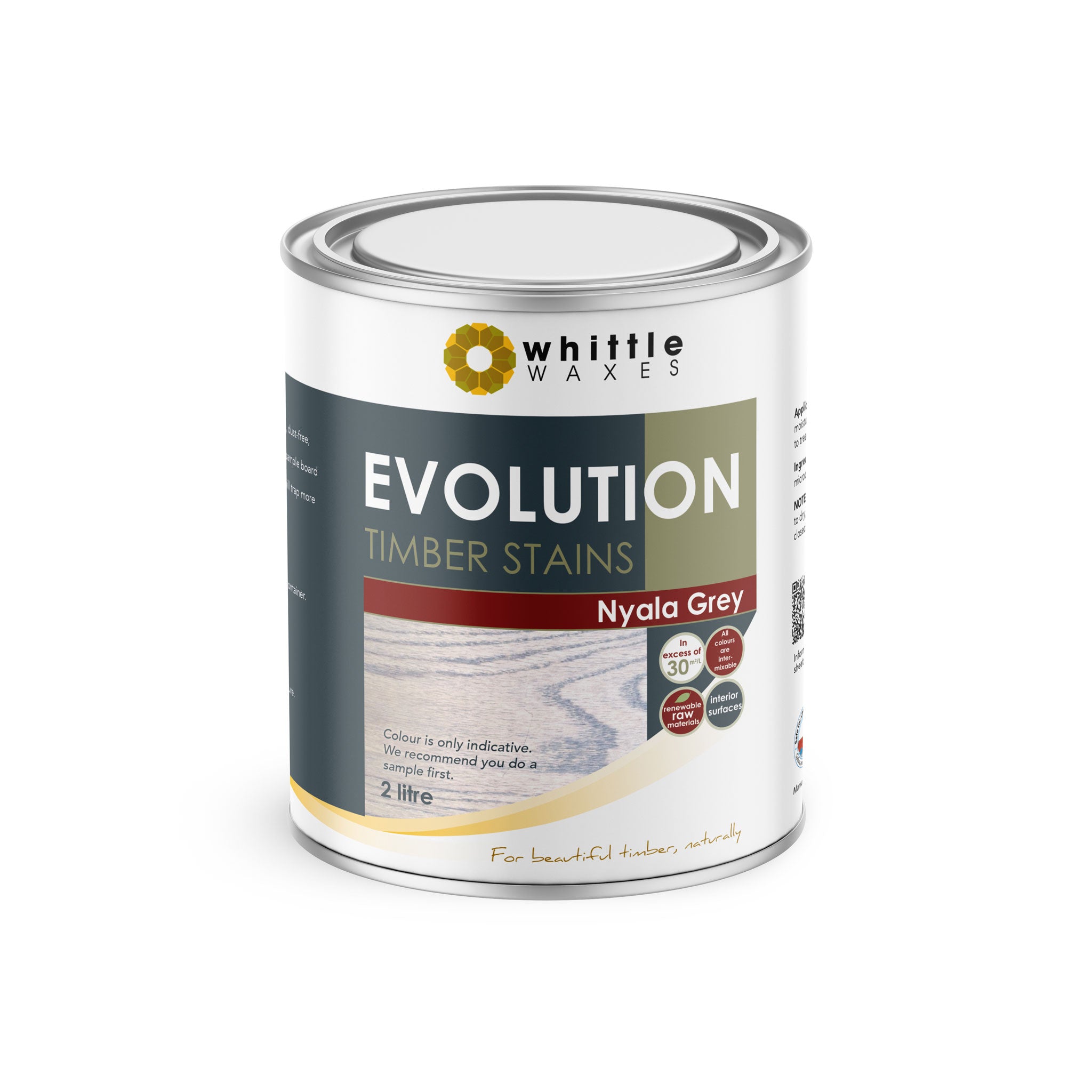 Whittle Waxes Evolution Colours (Nyala Grey) - quality timber stain - 2 Litre