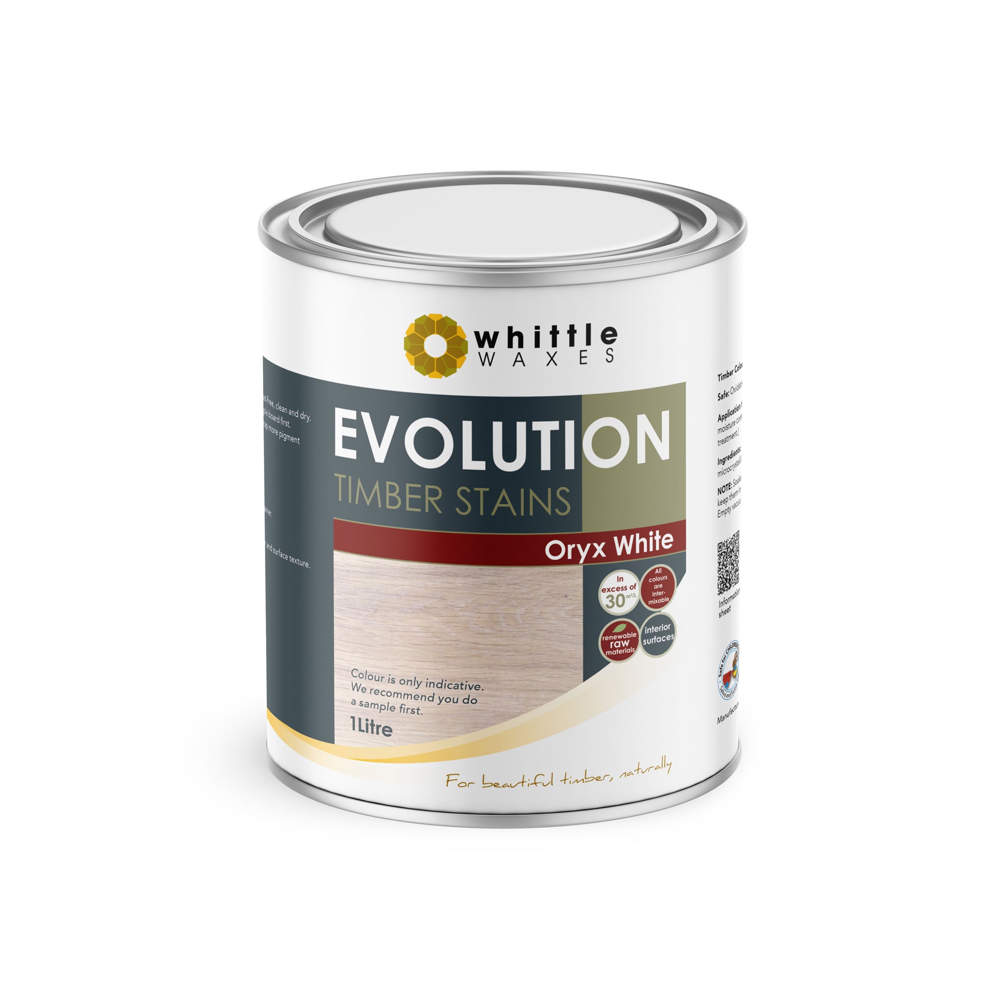 Whittle Waxes Evolution Colours (Oryx White) - quality timber stain - 1 Litre
