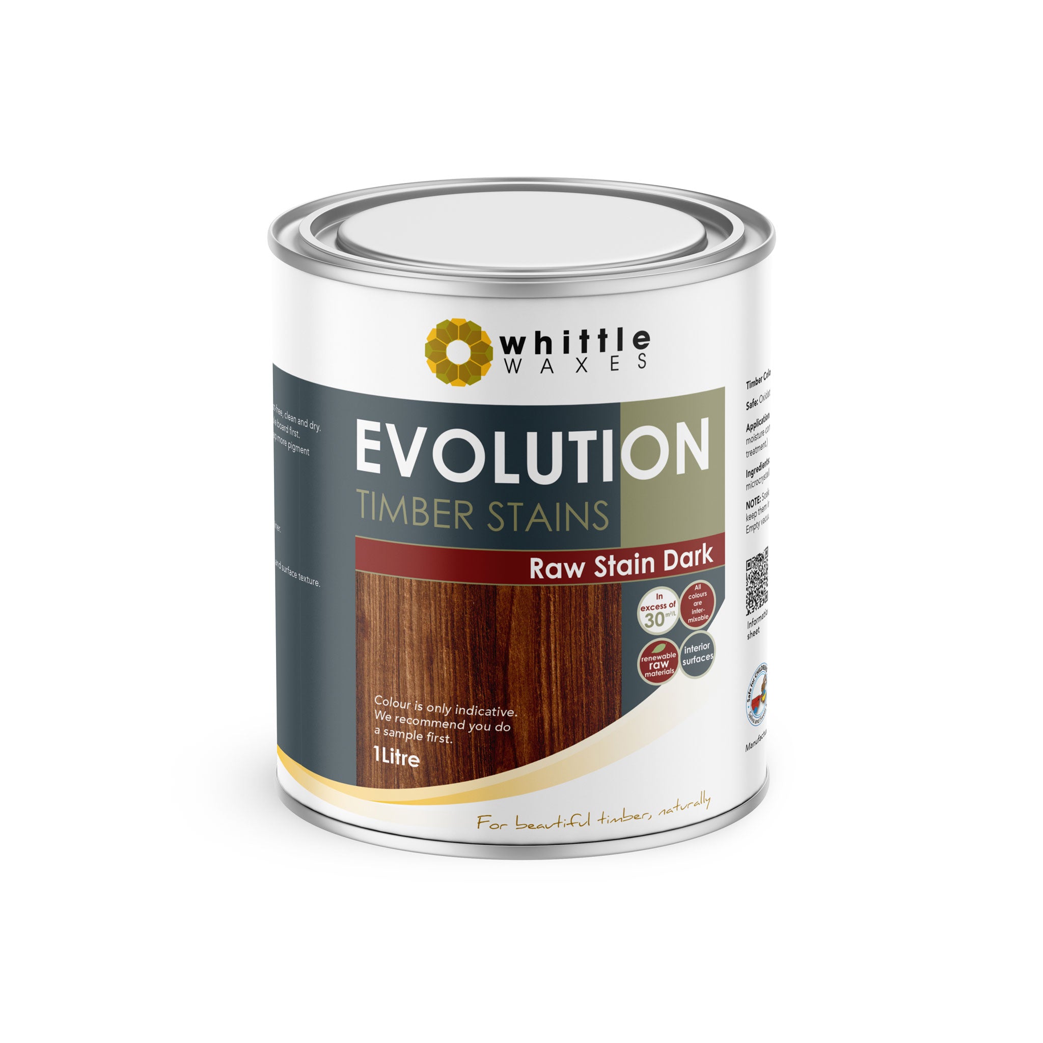 Whittle Waxes Evolution Raw Stain Dark - quality timber stain - 1 Litre