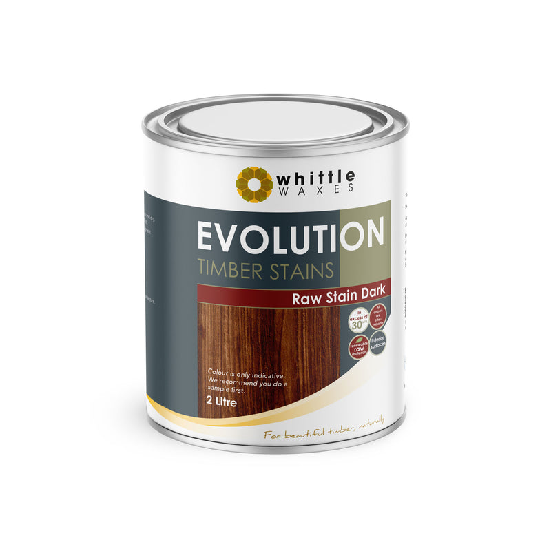 Whittle Waxes Evolution Raw Stain Dark - quality timber stain - 2 Litre