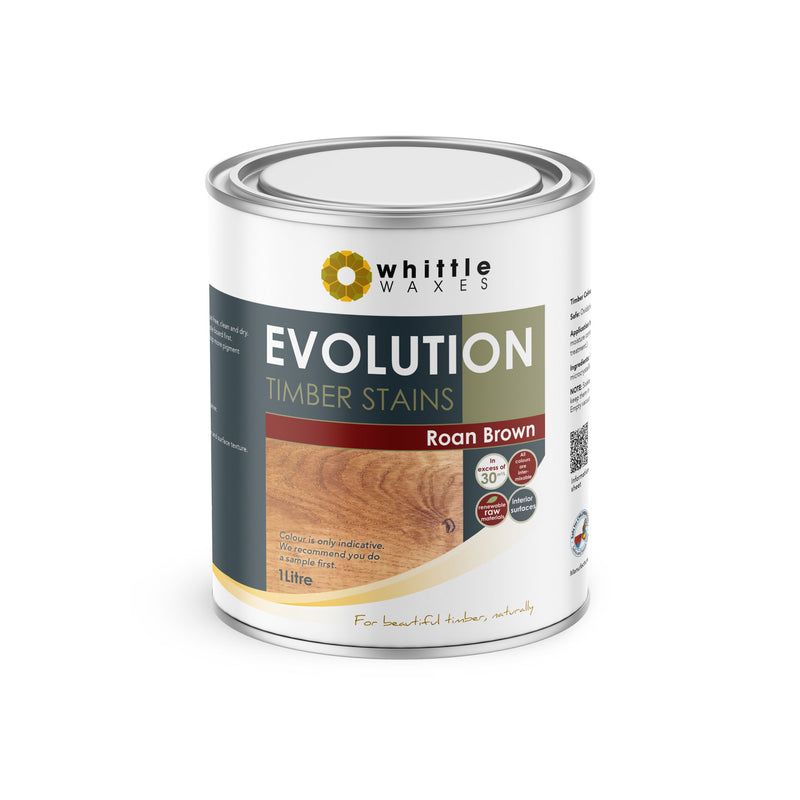 Whittle Waxes Evolution Colours (Roan Brown) - quality timber stain - 1 Litre