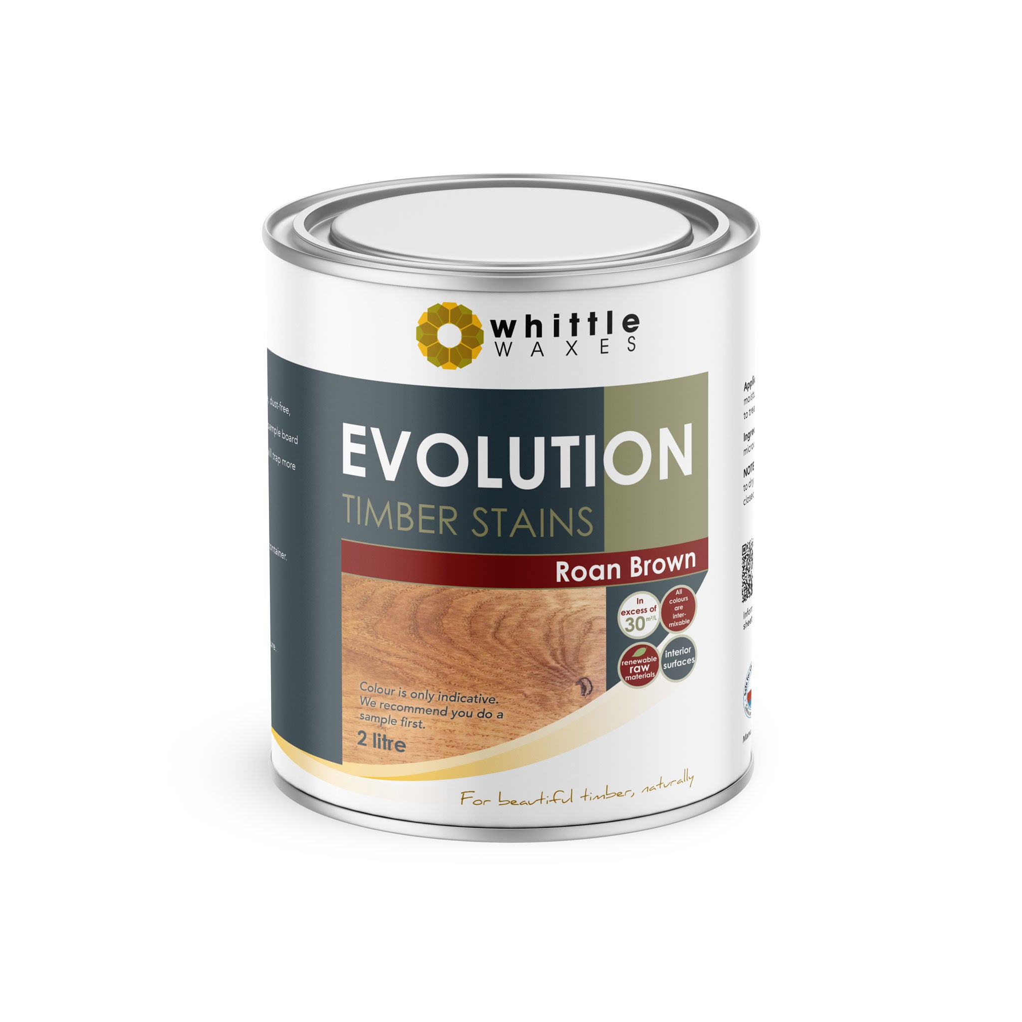 Whittle Waxes Evolution Colours (Roan Brown) - quality timber stain - 2 Litre