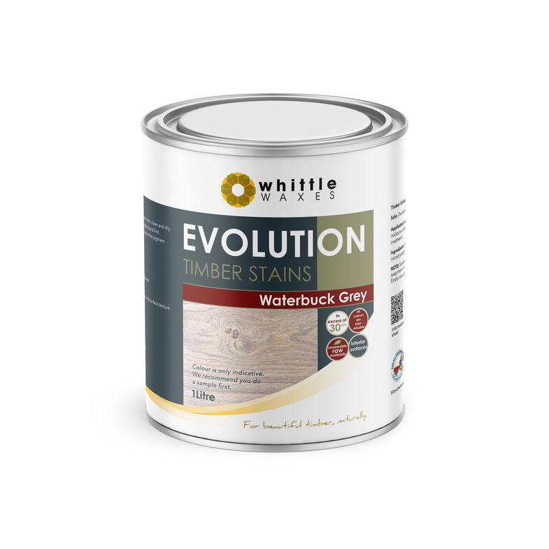 Whittle Waxes Evolution Colours (Waterbuck Grey) - quality timber stain - 1 Litre